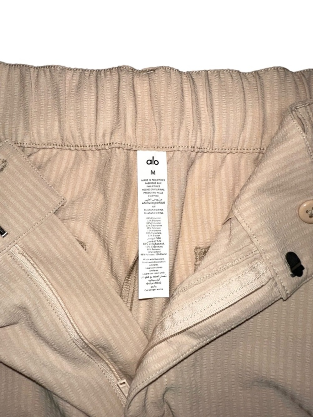 ALO Yoga Dreamscape Wide-Leg High-Rise Pants MEDIUM LONG in Macademia - Picture 4 of 8